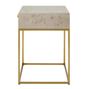 Uttermost Pembrook Modern Side Table With Light Washed Maple Burl Veneer & Sleek Brass Base Finish Brass Mdf,Stainless Steel ,Maple 50174