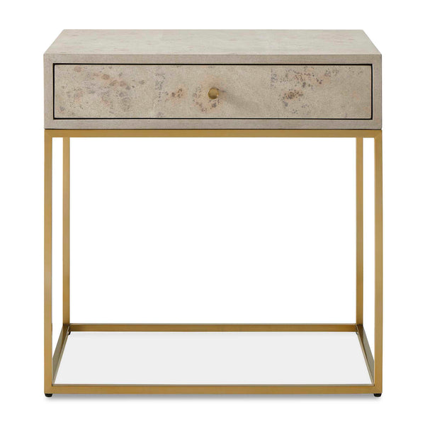 Uttermost Pembrook Modern Side Table With Light Washed Maple Burl Veneer & Sleek Brass Base Finish Brass Mdf,Stainless Steel ,Maple 50174