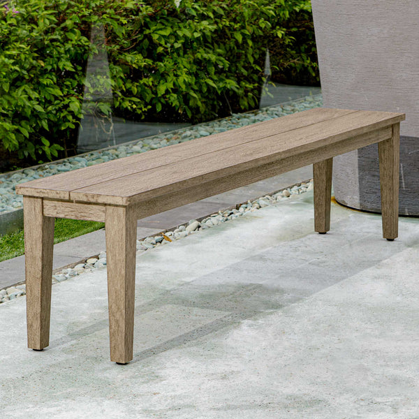 Uttermost Forsyth Rustic Dark Gray Outdoor Bench - Timeless Farmhouse Charm & Contemporary Style Brown Mahogani Wood 50193