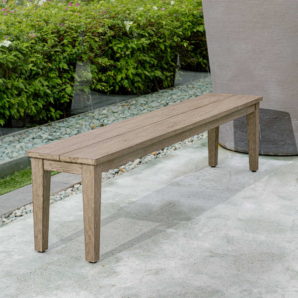 Uttermost Forsyth Rustic Dark Gray Outdoor Bench - Timeless Farmhouse Charm & Contemporary Style Brown Mahogani Wood 50193