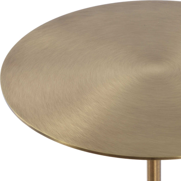 Uttermost Verlin Brass Drink Table - Unique Brushed Brass & Marble Accent, Perfect For Modern Decor Black Marble,Metal 50185