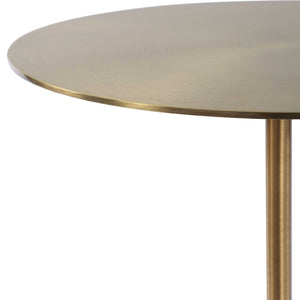 Uttermost Verlin Brass Drink Table - Unique Brushed Brass & Marble Accent, Perfect For Modern Decor Black Marble,Metal 50185