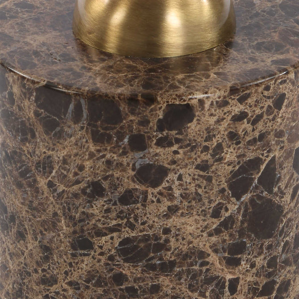 Uttermost Verlin Brass Drink Table - Unique Brushed Brass & Marble Accent, Perfect For Modern Decor Black Marble,Metal 50185