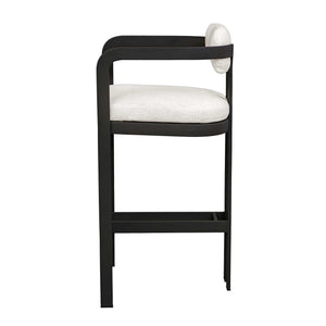 Uttermost Kalmar Outdoor Bar Stool: Stylish, Durable Seating With Comfortable Upholstery For Entertaining Black Aluminium And Fabric Cloud Dancer 23946