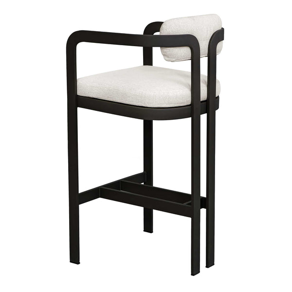 Uttermost Kalmar Outdoor Bar Stool: Stylish, Durable Seating With Comfortable Upholstery For Entertaining Black Aluminium And Fabric Cloud Dancer 23946
