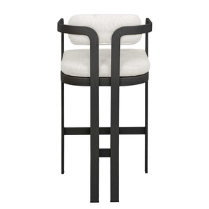 Uttermost Kalmar Outdoor Bar Stool: Stylish, Durable Seating With Comfortable Upholstery For Entertaining Black Aluminium And Fabric Cloud Dancer 23946