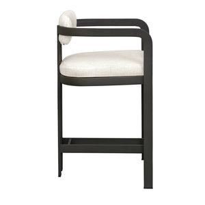 Uttermost Kalmar Outdoor Bar Stool: Stylish, Durable Seating With Comfortable Upholstery For Entertaining Black Steel And Fabric Cloud Dancer 23947