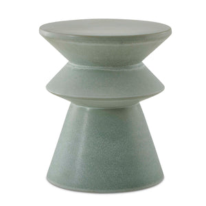 Uttermost Imogene Seafoam Glaze Garden Stool - Stylish Geometric Side Table For Indoor/Outdoor Use Blue,Green Earthenware 50206