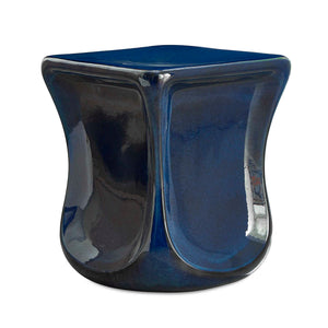 Uttermost Kaz Deep Blue Garden Stool - Stunning Earthenware Design With Unique Glaze & Outdoor Use Blue Earthenware 50208
