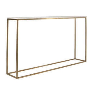 Uttermost Redmond Narrow Console Table With Brass Legs & Unique White Marble Top For Elegant Spaces Gold,White White Banswada Marble Top ,Iron Solid Rod Stand 50248