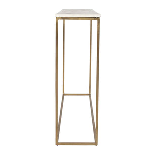 Uttermost Redmond Narrow Console Table With Brass Legs & Unique White Marble Top For Elegant Spaces Gold,White White Banswada Marble Top ,Iron Solid Rod Stand 50248
