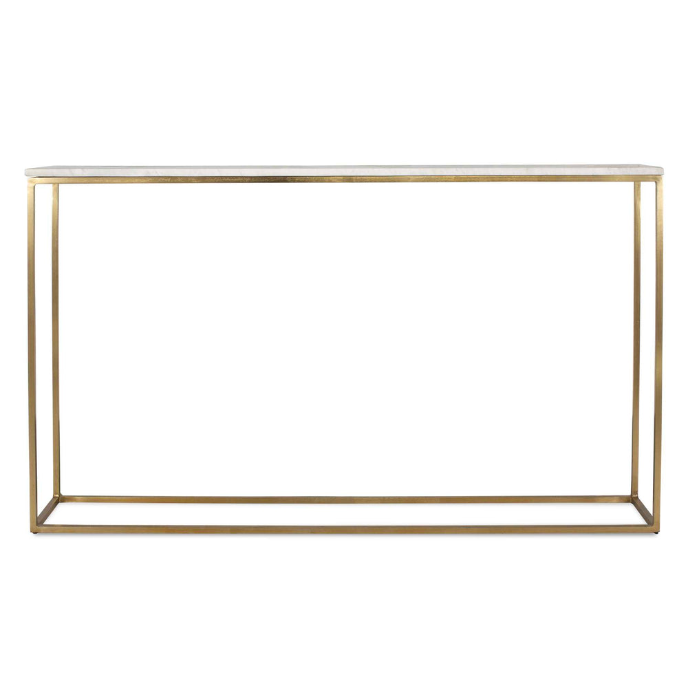 Uttermost Redmond Narrow Console Table With Brass Legs & Unique White Marble Top For Elegant Spaces Gold,White White Banswada Marble Top ,Iron Solid Rod Stand 50248
