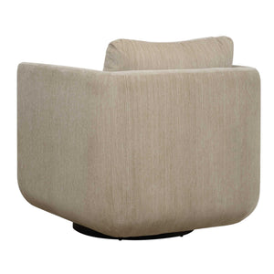 Uttermost Abound Swivel Chair - Elegant Curved Design In Luxurious Porcelain Chenille Upholstery White Plywood,Hardwood,Fabric,Foam,Fiber,Hardware 53024