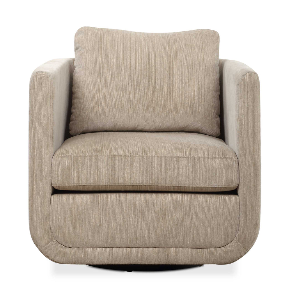 Uttermost Abound Swivel Chair - Elegant Curved Design In Luxurious Porcelain Chenille Upholstery White Plywood,Hardwood,Fabric,Foam,Fiber,Hardware 53024