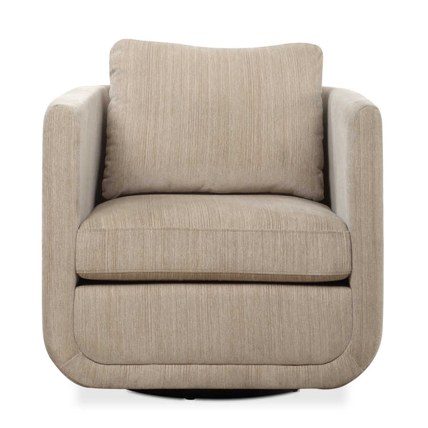 Uttermost Abound Swivel Chair - Elegant Curved Design In Luxurious Porcelain Chenille Upholstery White Plywood,Hardwood,Fabric,Foam,Fiber,Hardware 53024