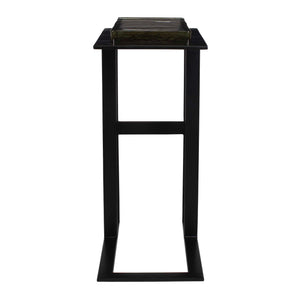Uttermost Soma Black Accent Table – Sleek Iron Frame With Thick Cast Glass Top For Modern Elegance Black Glass,Metal 50203