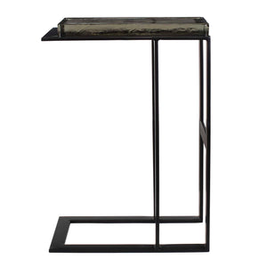 Uttermost Soma Black Accent Table – Sleek Iron Frame With Thick Cast Glass Top For Modern Elegance Black Glass,Metal 50203
