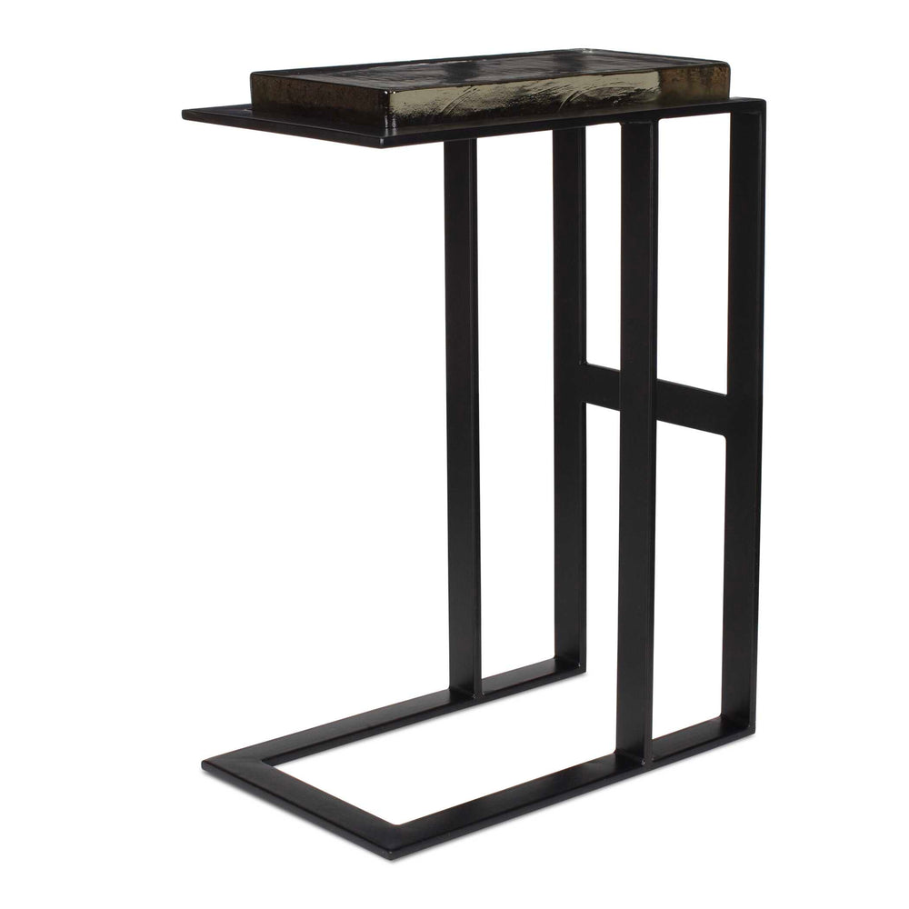 Uttermost Soma Black Accent Table – Sleek Iron Frame With Thick Cast Glass Top For Modern Elegance Black Glass,Metal 50203