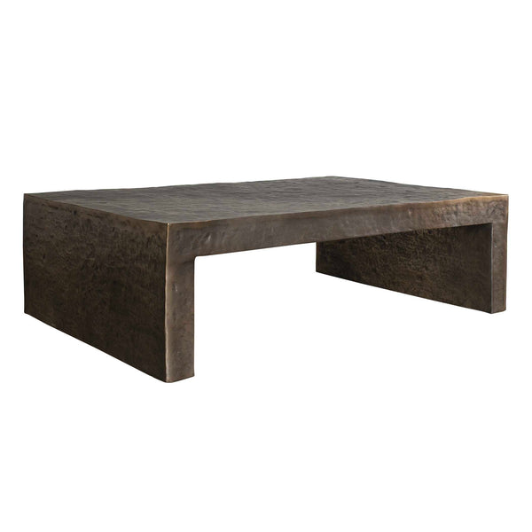 Uttermost Obra Outdoor Coffee Table - Stylish Hammered Aluminum Frame For Elegant Outdoor Spaces Bronze Metal 50212