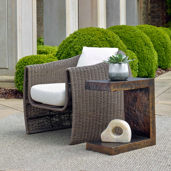 Uttermost Obra Outdoor Coffee Table - Stylish Hammered Aluminum Frame For Elegant Outdoor Spaces Bronze Metal 50213