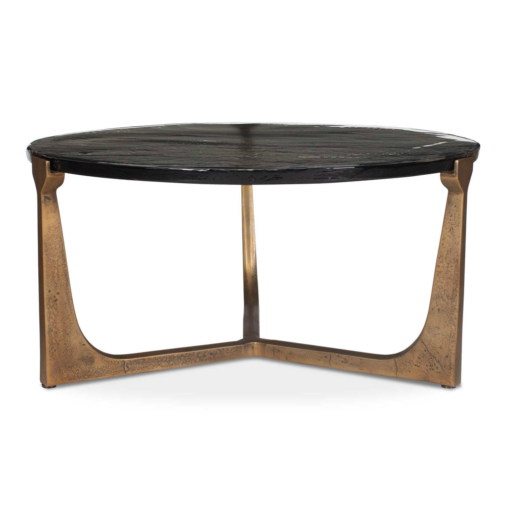 Uttermost Bohdi Outdoor Coffee Table - Elegant Antique Finish With Stunning Glass Top For Any Space Brass Metal,Cast Glass 50215