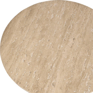 Uttermost Oslo Brass Outdoor Accent Table – Stylish Travertine Top With Unique Iron Base For Versatile Use Brass Metal,Travertine 50222