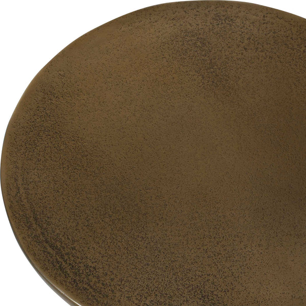 Uttermost Thorp Outdoor Accent Table - Durable Aluminum, Antique Brass Finish, Rustic & Modern Charm Brass Metal 50220