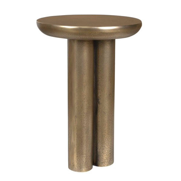 Uttermost Thorp Outdoor Accent Table - Durable Aluminum, Antique Brass Finish, Rustic & Modern Charm Brass Metal 50220