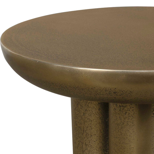 Uttermost Thorp Outdoor Accent Table - Durable Aluminum, Antique Brass Finish, Rustic & Modern Charm Brass Metal 50220