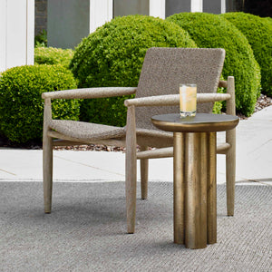 Uttermost Thorp Outdoor Accent Table - Durable Aluminum, Antique Brass Finish, Rustic & Modern Charm Brass Metal 50220