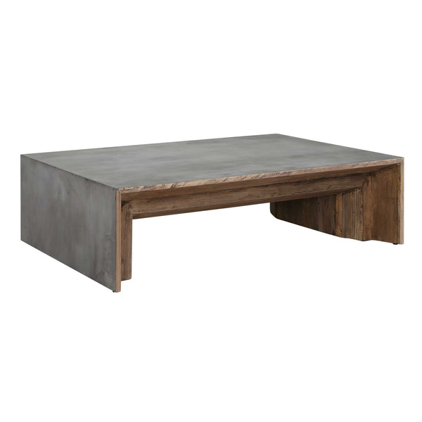 Uttermost Vail Gray Elm Coffee Table - Rustic Charm With Reclaimed Wood & Unique Concrete Finish Gray,Woodtone Old Elm,Plywood 50158