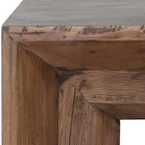Uttermost Vail Gray Elm Coffee Table - Rustic Charm With Reclaimed Wood & Unique Concrete Finish Gray,Woodtone Old Elm,Plywood 50158