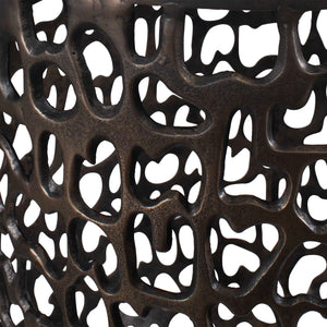 Uttermost Striking Marble Outdoor Side Table With Elegant Bronze Base For Indoor And Outdoor Use Black,White Metal,White Banswara Marble 50227