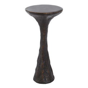 Uttermost Milan Outdoor Dark Bronze Drink Table - Stunning Sculptural Design For Indoor & Outdoor Use Black,Bronze Concrete 50188