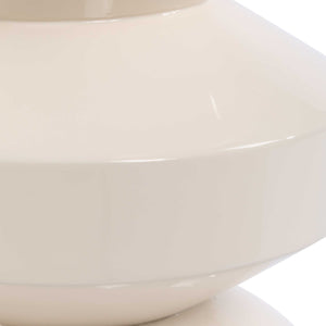 Uttermost Lyford Modern Accent Table - Sleek High-gloss Cream Finish For Contemporary Home Décor White Mdf 50187