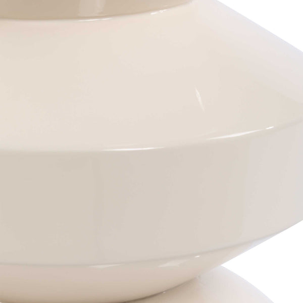 Uttermost Lyford Modern Accent Table - Sleek High-gloss Cream Finish For Contemporary Home Décor White Mdf 50187