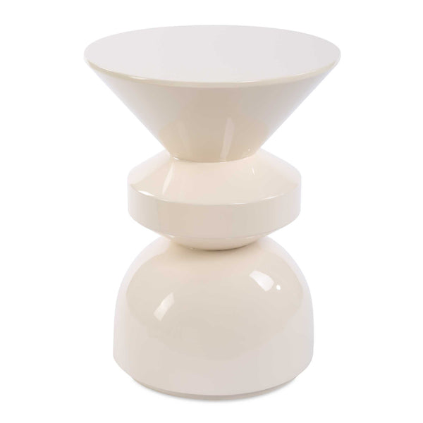 Uttermost Lyford Modern Accent Table - Sleek High-gloss Cream Finish For Contemporary Home Décor White Mdf 50187
