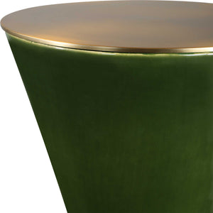 Uttermost Ronde Jade Green Ceramic Drink Table With Hourglass Shape & Elegant Brass Accents Brass,Green Ceramic,Iron 50247
