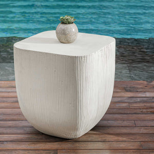 Uttermost Alma Stylish Concrete Outdoor Side Table – Durable, Weather-resistant Design For Patios White Glass Fiber Reinforced Concrete 50236