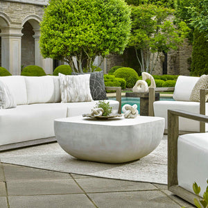 Uttermost Alma Stylish Concrete Outdoor Side Table – Durable, Weather-resistant Design For Patios White Grc 50237