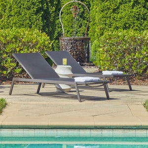 Uttermost Bea Outdoor Pool Chaise - Stylish, Adjustable Mesh Lounger With Durable Java Black Frame Black Aluminium And Textilene Vasco 909 50244