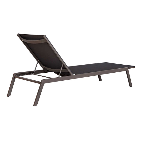 Uttermost Bea Outdoor Pool Chaise - Stylish, Adjustable Mesh Lounger With Durable Java Black Frame Black Aluminium And Textilene Vasco 909 50244
