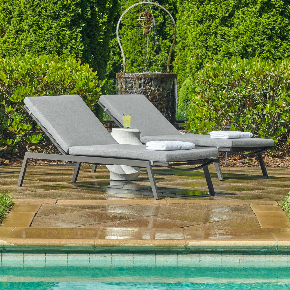 Uttermost Bea Outdoor Pool Chaise - Stylish, Adjustable Mesh Lounger With Durable Java Black Frame Black Aluminium And Textilene Vasco 909 50244