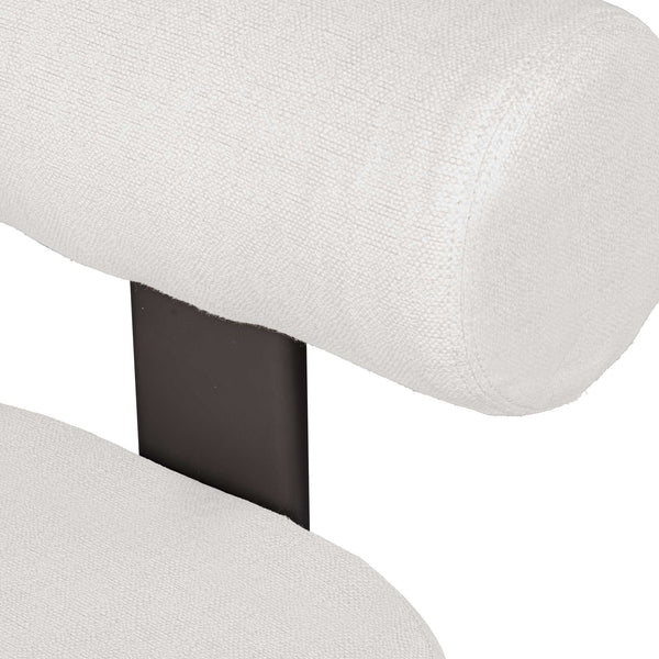 Uttermost Bolster Back Outdoor Dining Chair - Contemporary Style With Durable Oyster White Fabric Black,White Aluminium With Cushion 53029