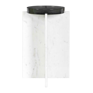 Uttermost Olina Luxurious Marble Accent Table With Unique Design For Indoor/Outdoor Use White Marble & Glass 50209