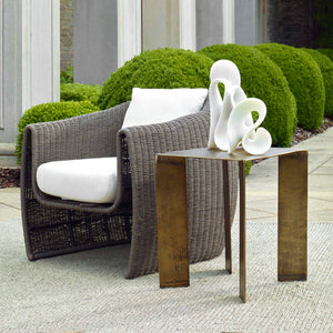 Uttermost Reade Outdoor Coffee Table: Sleek Antique Finish For Modern Indoor And Outdoor Elegance Brass Aluminium 50224