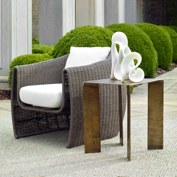 Uttermost Reade Outdoor Coffee Table: Sleek Antique Finish For Modern Indoor And Outdoor Elegance Brass Aluminium 50224