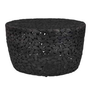 Uttermost Rivington Outdoor Coffee Table - Durable Weather-resistant Design With Unique River Rock Style Black Aluminium 50221