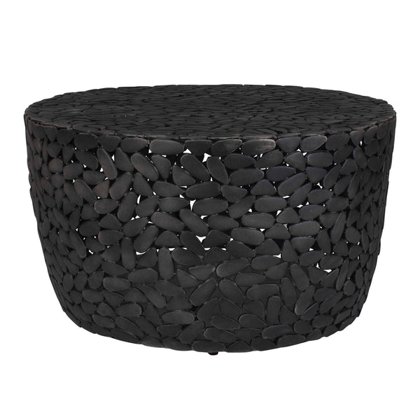 Uttermost Rivington Outdoor Coffee Table - Durable Weather-resistant Design With Unique River Rock Style Black Aluminium 50221