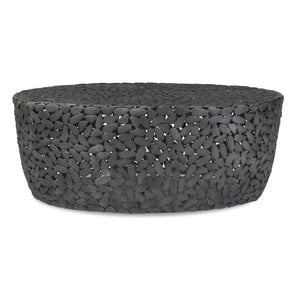 Uttermost Rivington Outdoor Coffee Table - Durable Weather-resistant Design With Unique River Rock Style Black Aluminium 50221